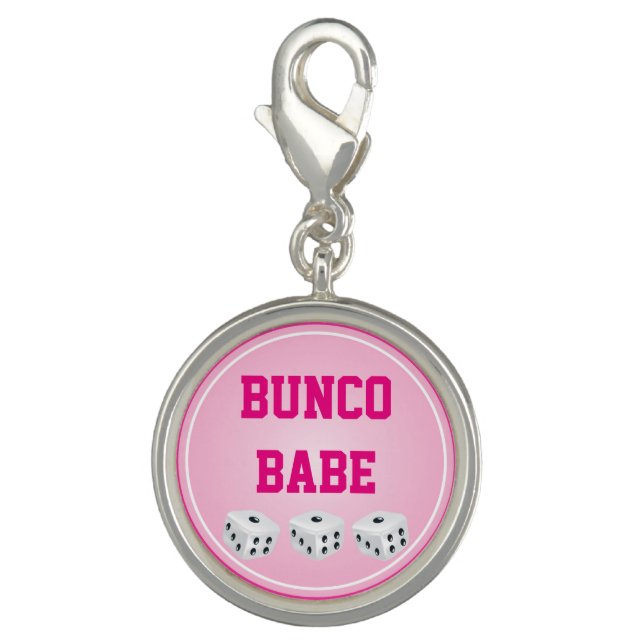 Lucky White Dice Pink Background Charm (Front)