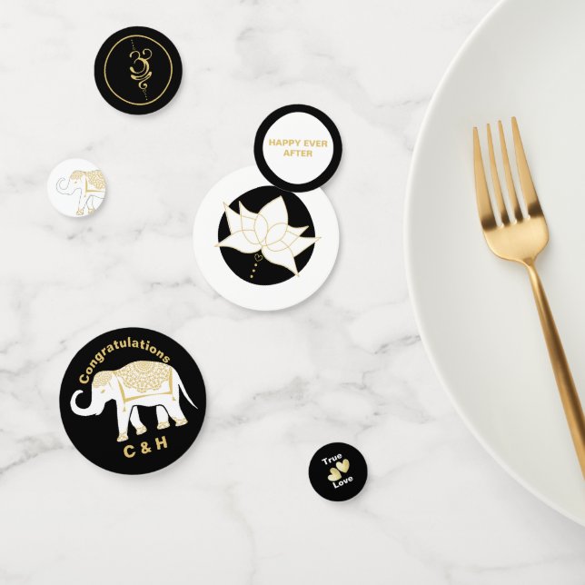 Lucky White Thai Elephant Personalized Confetti (Group)