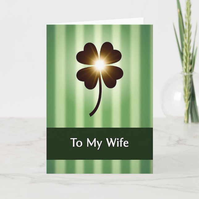 Lucky Wife Four Leaf Clover Card (Front)