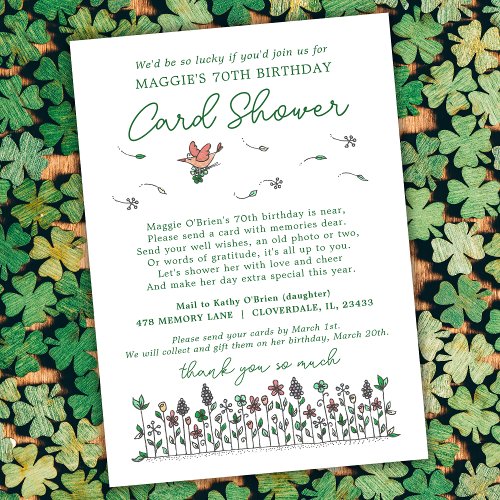 Lucky Wildflowers Milestone Birthday Card Shower