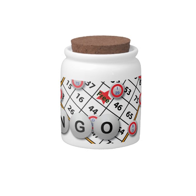 Lucky Winner Bingo Theme Candy Jar (Front)