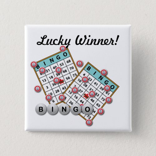 Lucky Winner Bingo Theme Pinback Button