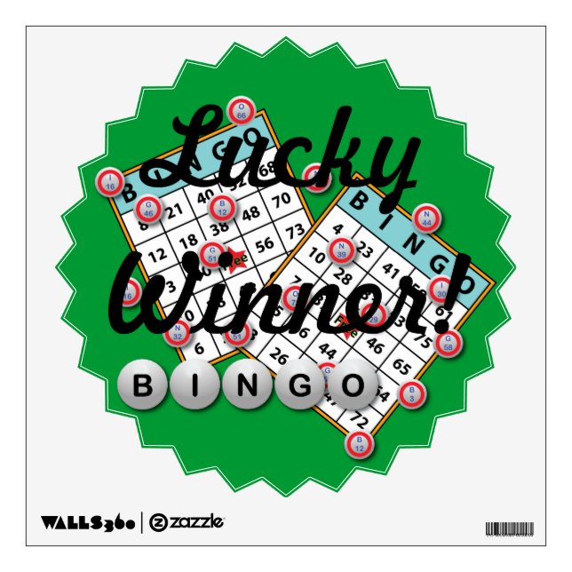 Lucky Winner Bingo Theme Wall Sticker (Front)