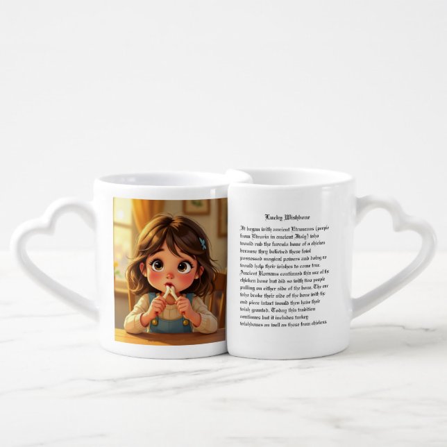 Lucky Wishbone Coffee Mug Set (Front Nesting)