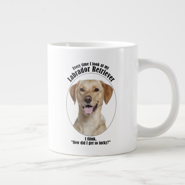 Lucky Yellow Lab Giant Coffee Mug (Right)