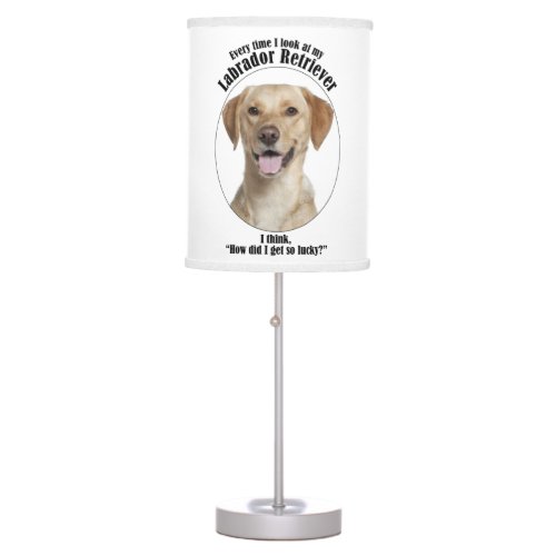 Lucky Yellow Lab Table Lamp