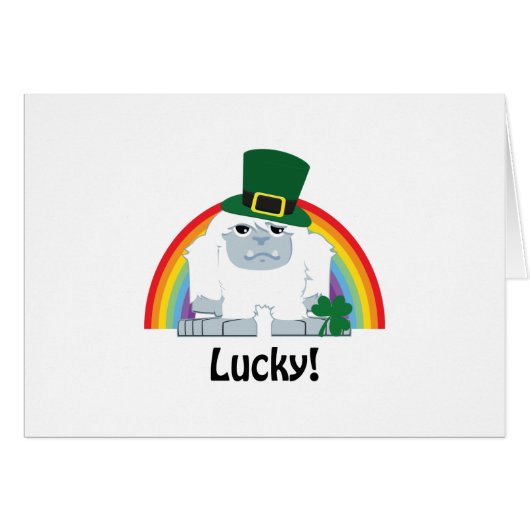 Lucky Yeti Leprechaun Cards (Front Horizontal)