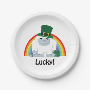 Lucky Yeti Leprechaun Paper Plates