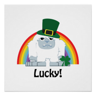Lucky Yeti Leprechaun Poster
