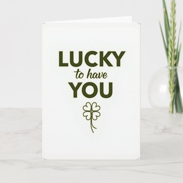 Lucky You Clover Simple Card (Front)