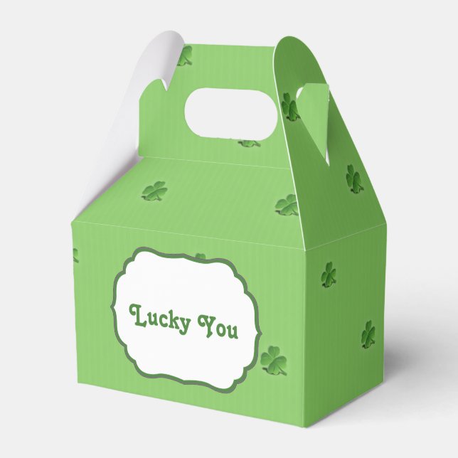 "Lucky You" Custom Text St Patrick's Day Favor Boxes (Front Side)