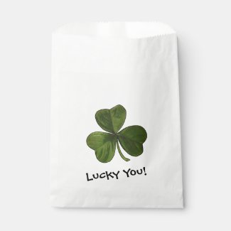 Lucky You Green Shamrock with Custom Text