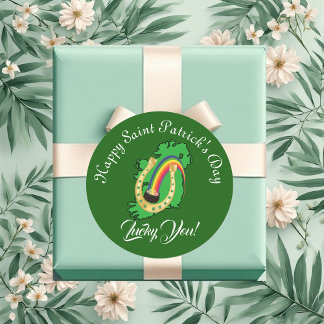 Lucky You Ireland Saint Patrick's Day Pot Of Gold Classic Round Sticker