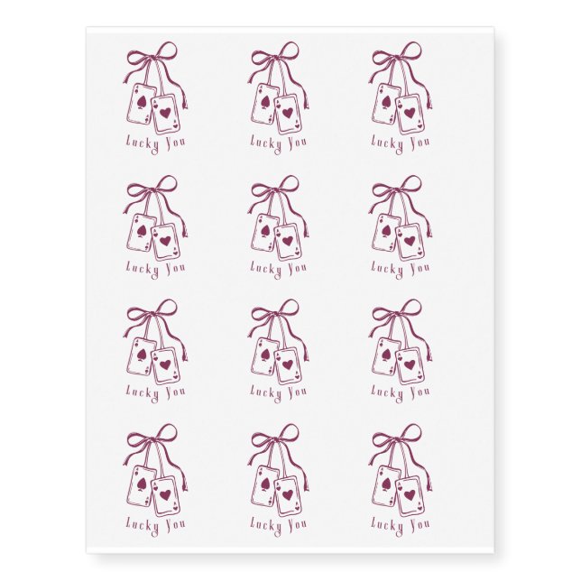 Lucky you Vegas bachelorette party  Temporary Tattoos (Front)