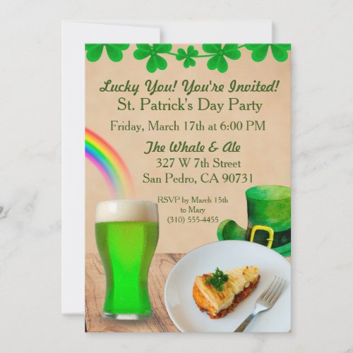 Lucky You Youre Invited St Patricks Day evite Invitation