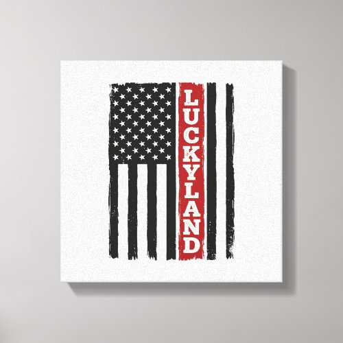 Luckyland Vertical Patriotic Flag Vintage Canvas Print
