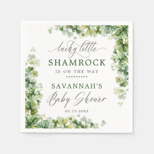 LuckyLittle Shamrock St. Patrick's Day Baby Shower Napkins