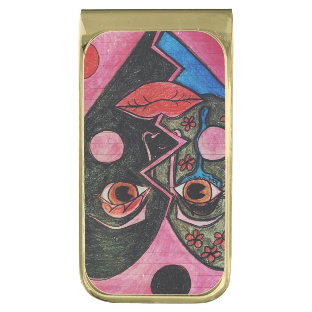 LuckyPen Art Gold Finish Money Clip (Front Vertical)