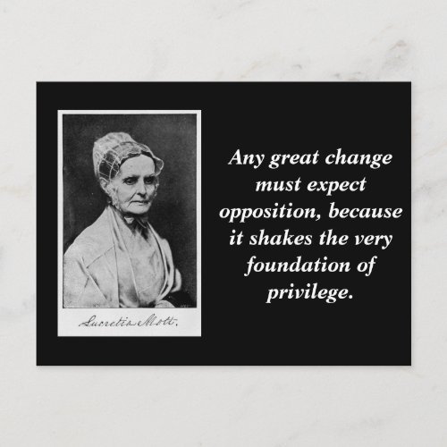Lucretia Mott Quote Abolition Suffrage Leader Postcard