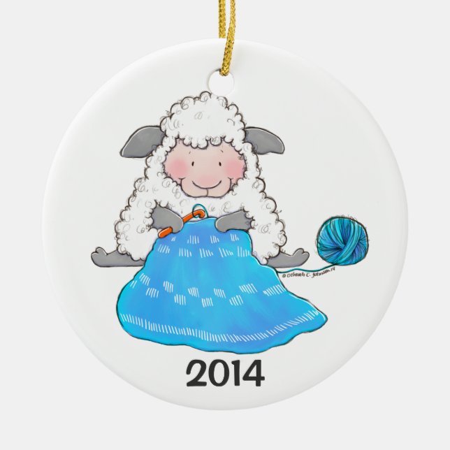 Lucy Ewe Crochets Christmas Ornament (Front)
