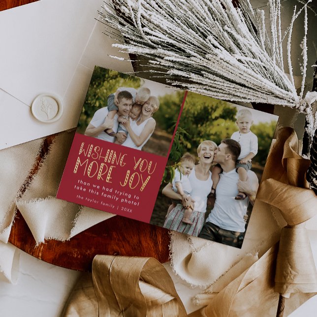 LUCY Gold Foil Fun Family Photo Funny Christmas Holiday Card (LUCY Gold Foil Fun Family Photo Funny Christmas Foil Holiday Card)