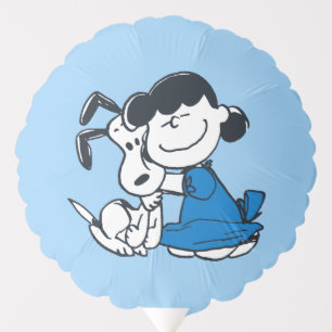 Lucy Hugging Snoopy Balloon
