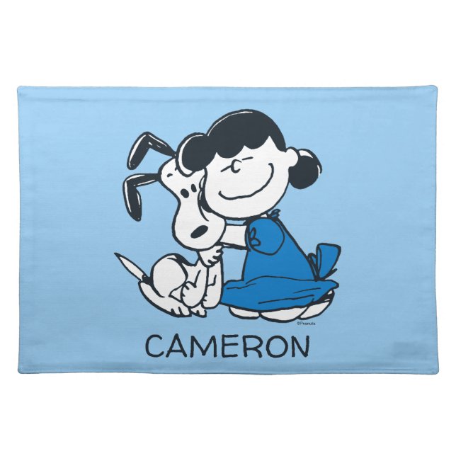Lucy Hugging Snoopy Cloth Placemat (Front)