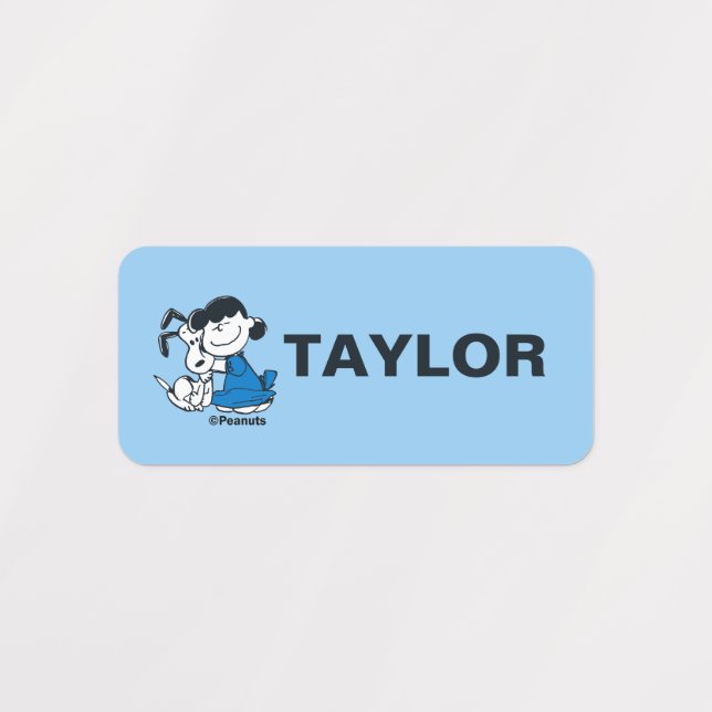 Lucy Hugging Snoopy Kids' Labels (Design 1)