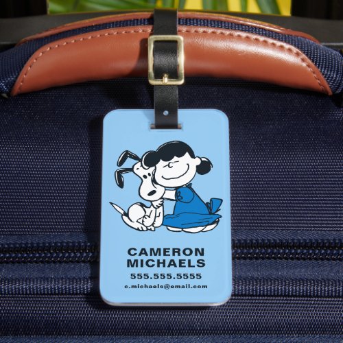 Lucy Hugging Snoopy Luggage Tag