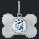 Lucy Hugging Snoopy Pet ID Tag<br><div class="desc">Check out this adorable graphic of Lucy hugging Snoopy.</div>