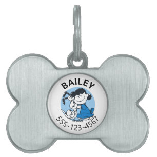 Lucy Hugging Snoopy Pet ID Tag