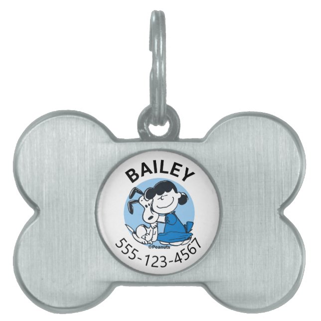 Lucy Hugging Snoopy Pet ID Tag (Front)