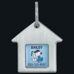 Lucy Hugging Snoopy Pet ID Tag<br><div class="desc">Check out this adorable graphic of Lucy hugging Snoopy.</div>