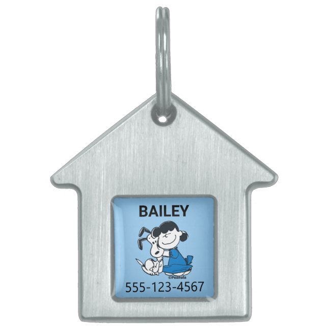 Lucy Hugging Snoopy Pet ID Tag (Front)
