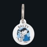 Lucy Hugging Snoopy Pet ID Tag<br><div class="desc">Check out this adorable graphic of Lucy hugging Snoopy.</div>