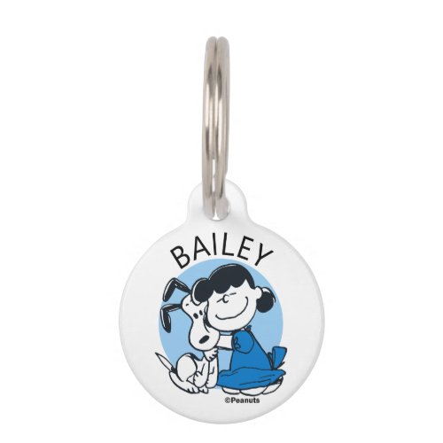Lucy Hugging Snoopy Pet ID Tag