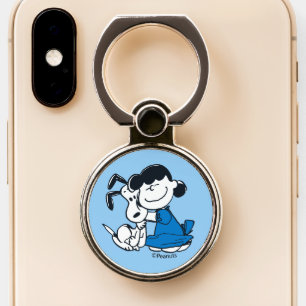 Lucy Hugging Snoopy Phone Ring Stand