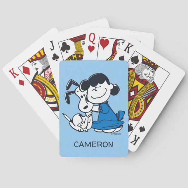 Lucy Hugging Snoopy Playing Cards (Back)