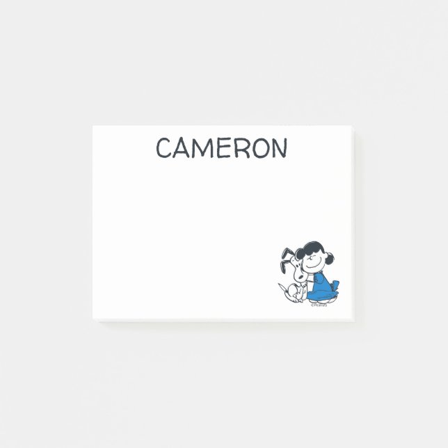 Lucy Hugging Snoopy Post-it Notes (Front)
