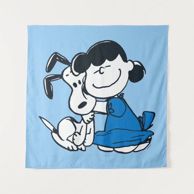 Lucy Hugging Snoopy Tapestry (Front)