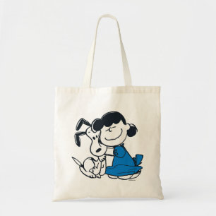 Lucy Hugging Snoopy Tote Bag