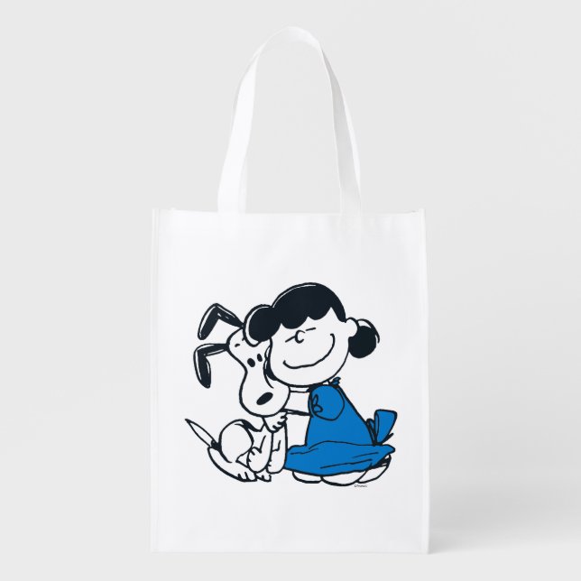 Lucy Hugging Snoopy Tote Bag (Front)