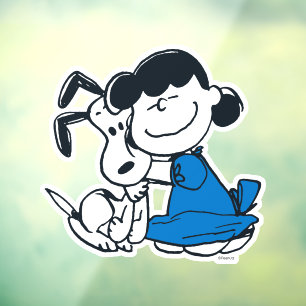 Lucy Hugging Snoopy Window Cling