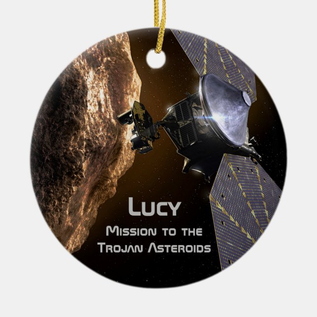 Lucy Mission to Study Trojan Asteroids Ceramic Ornament (Front)