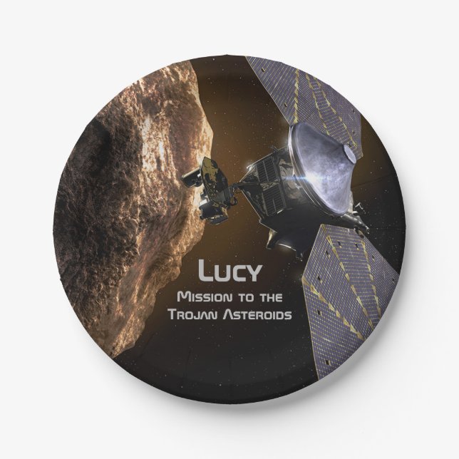 Lucy Mission to Study Trojan Asteroids Paper Plates (Front)