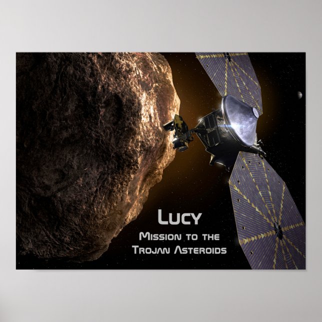 Lucy Mission to Study Trojan Asteroids Poster (Front)
