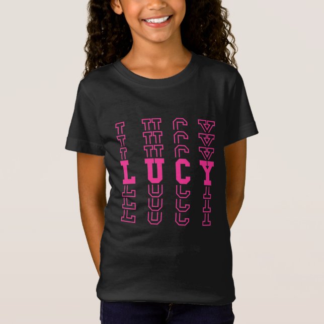 Lucy Pink  Repeat Personalized Name T-Shirt (Front)