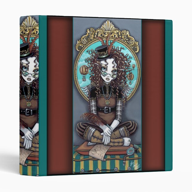 "Lucy" Steam Punk Air Balloon Fairy Art Binder (Front/Spine)