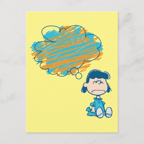 Lucy Upset Thoughts Postcard