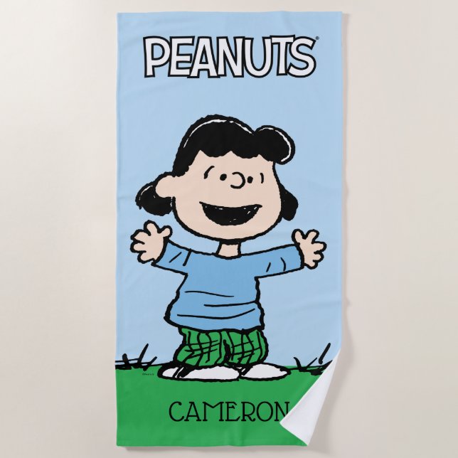 Lucy With Arms Wide Beach Towel (Front)